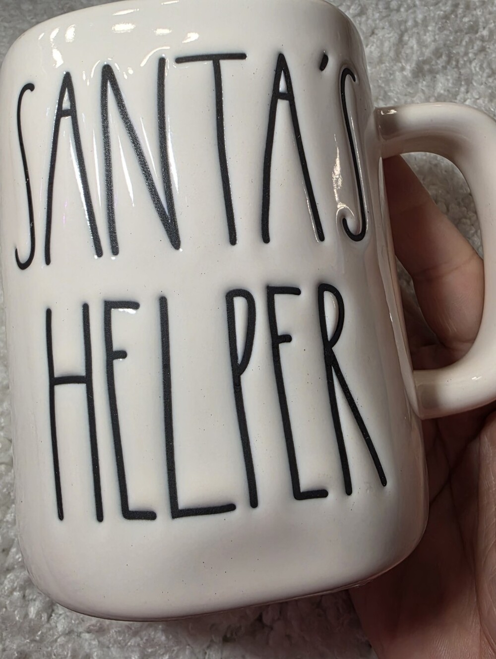 Rae Dunn "Santa's Helper" artisan collection mug by Magenta
